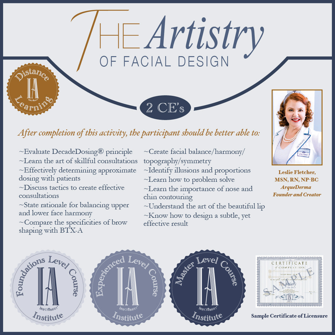 Artistry Of Facial Design Webinar InjectAbility Institute   NewTradeSellSheets AFD 